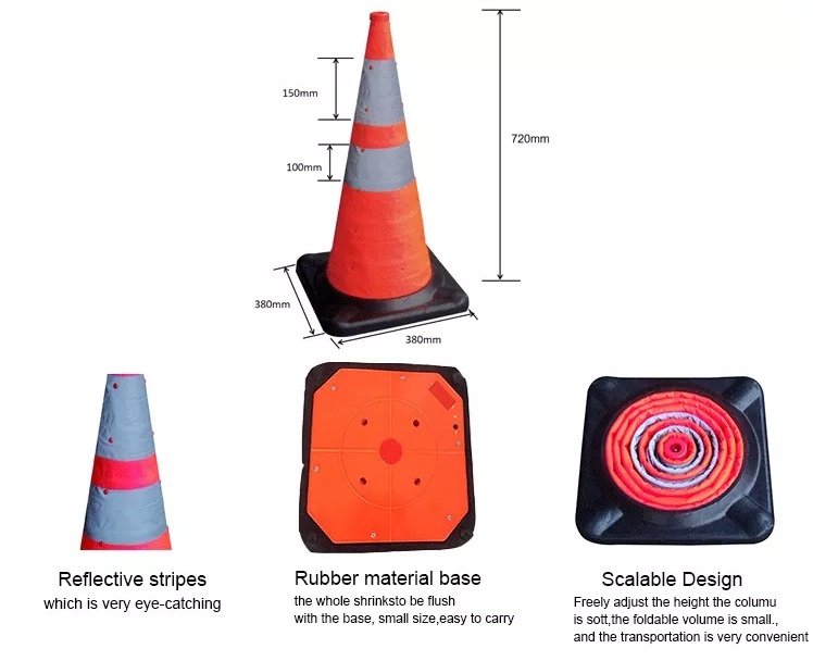 D-70S-23 Collapsible Safety Cones