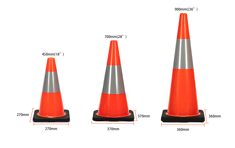 Heavy Duty Traffic Cones, 450mm PVC Traffic Cones, Traffic Cones With High Intense Collars