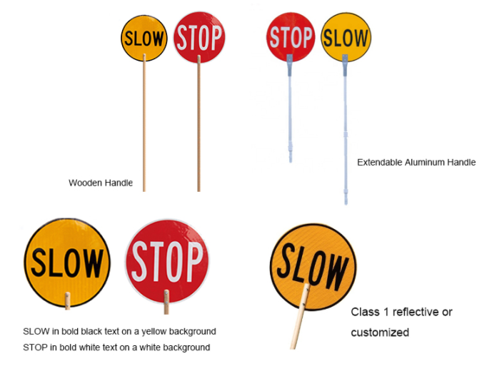 Traffic Control Stop Slow Sign