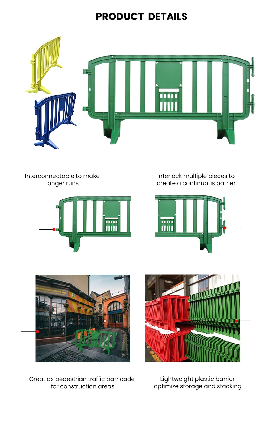 Portable Plastic Mobile Fence Barrier