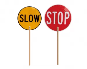 Traffic Control Stop Slow Sign