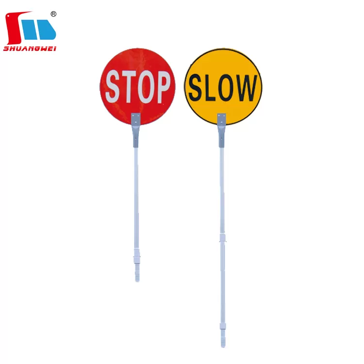 Traffic Control Stop Slow Sign