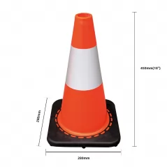 Black Base PVC Traffic Cone